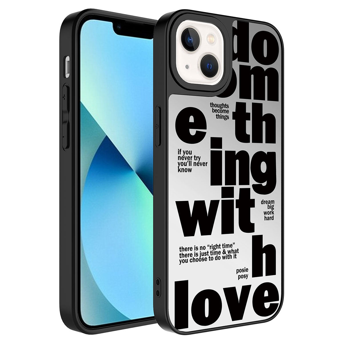Apple iPhone 13 Uyumlu Kılıf Aynalı Desenli Kamera Korumalı Parlak Zore Mirror Kapak