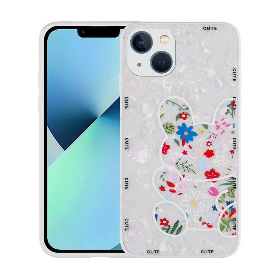 Apple iPhone 13 Uyumlu Kılıf Desenli Sert Silikon Zore Mumila Kapak