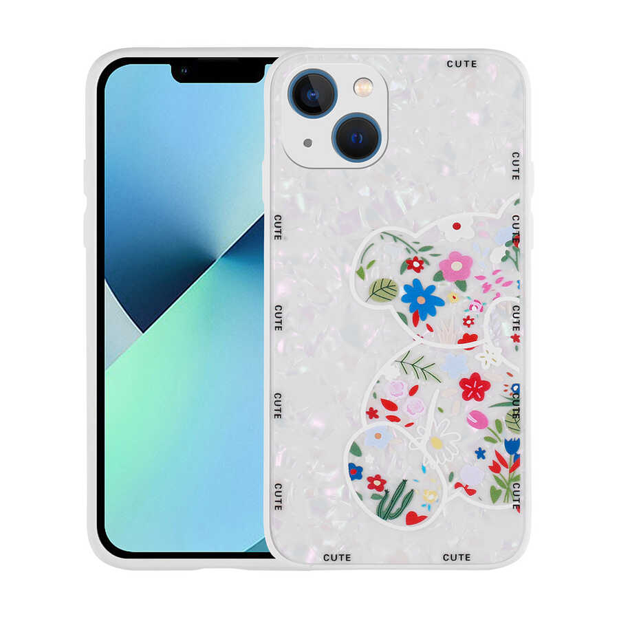 Apple iPhone 13 Uyumlu Kılıf Desenli Sert Silikon Zore Mumila Kapak