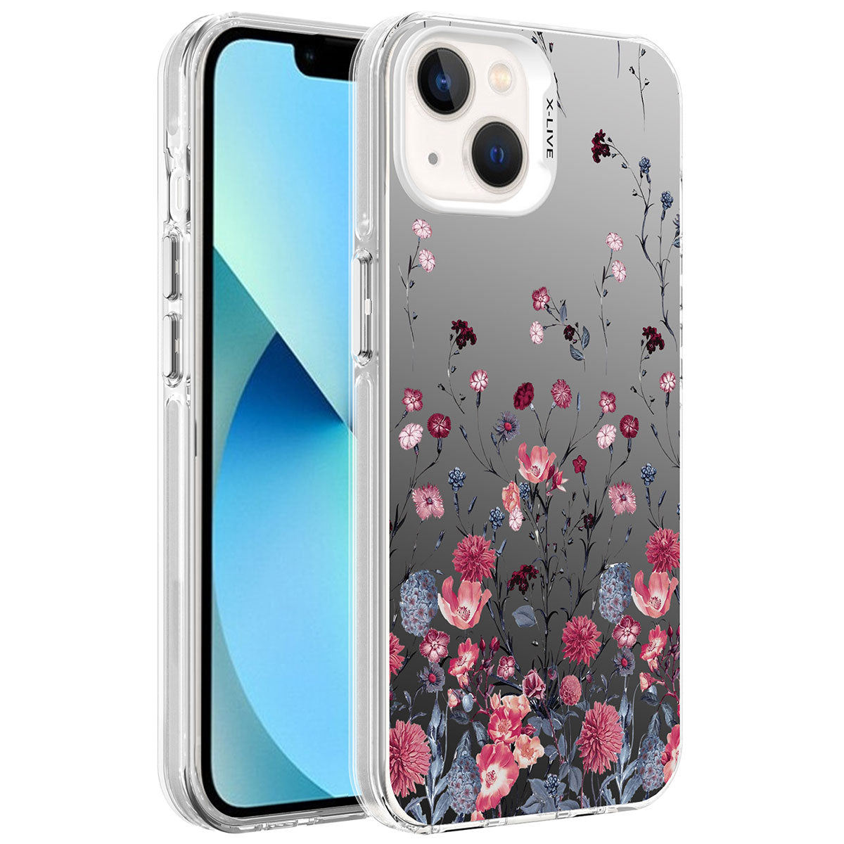 Apple iPhone 13 Uyumlu Kılıf Desenli Zore Silver Sert Kapak