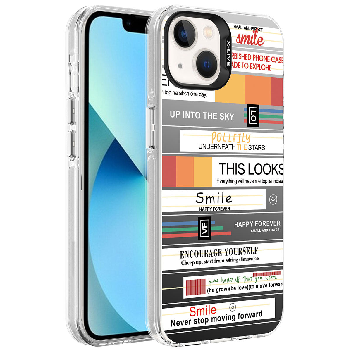 Apple iPhone 13 Uyumlu Kılıf Desenli Zore Silver Sert Kapak