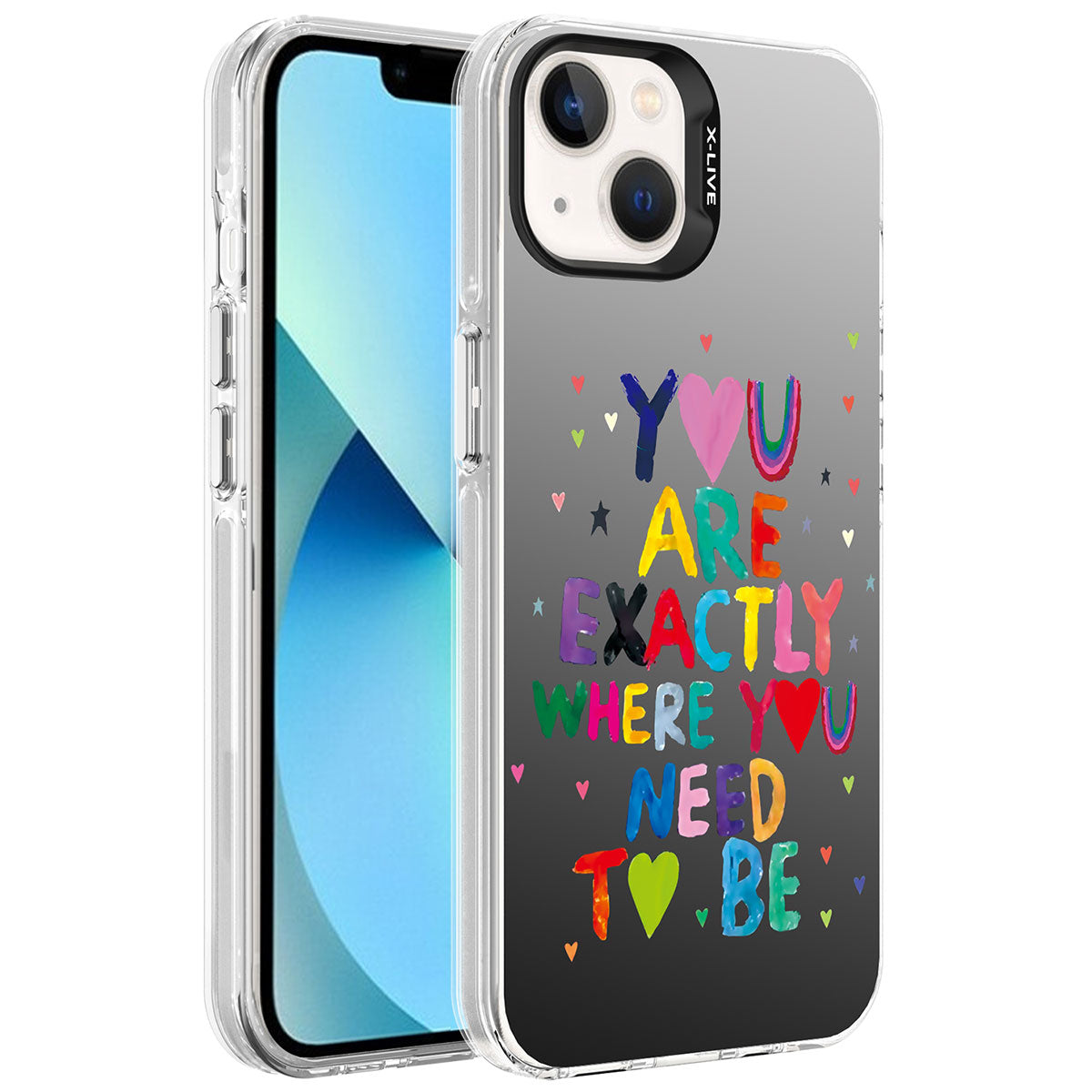 Apple iPhone 13 Uyumlu Kılıf Desenli Zore Silver Sert Kapak