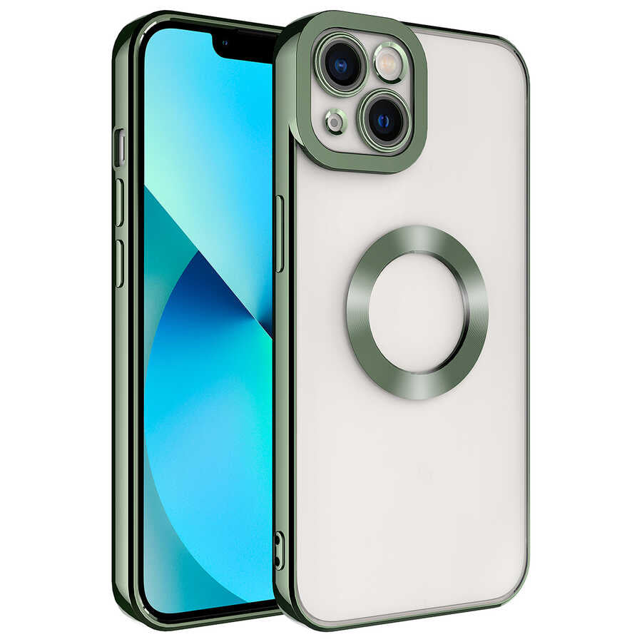 Apple iPhone 13 Uyumlu Kılıf Kamera Korumalı Logo Gösteren Zore Omega Kapak