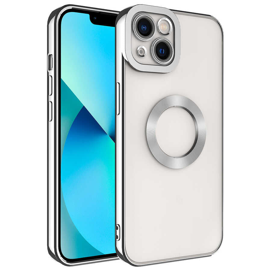 Apple iPhone 13 Uyumlu Kılıf Kamera Korumalı Logo Gösteren Zore Omega Kapak