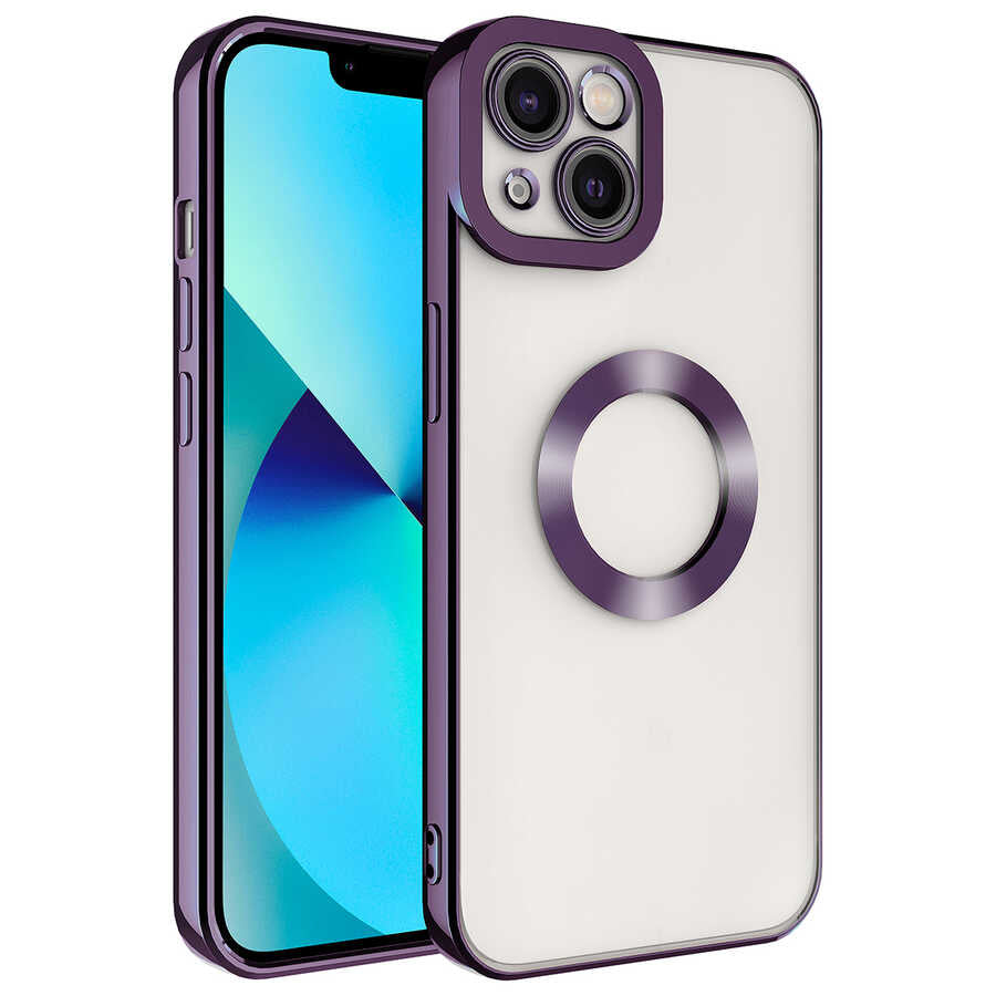 Apple iPhone 13 Uyumlu Kılıf Kamera Korumalı Logo Gösteren Zore Omega Kapak