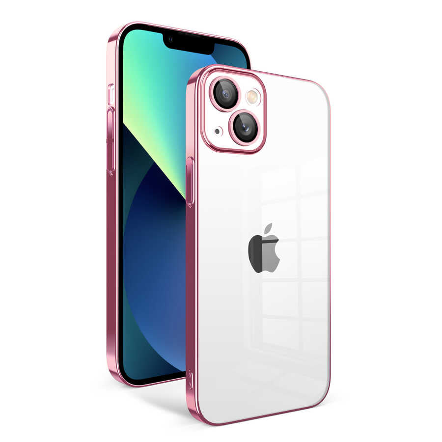 Apple iPhone 13 Uyumlu Kılıf Kamera Korumalı Renkli Çerçeveli Zore Garaj Kapak