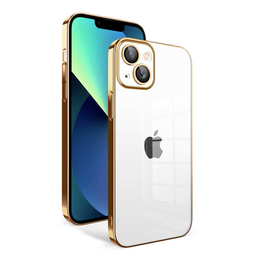 Apple iPhone 13 Uyumlu Kılıf Kamera Korumalı Renkli Çerçeveli Zore Garaj Kapak