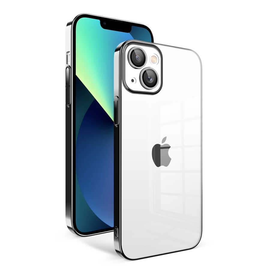 Apple iPhone 13 Uyumlu Kılıf Kamera Korumalı Renkli Çerçeveli Zore Garaj Kapak