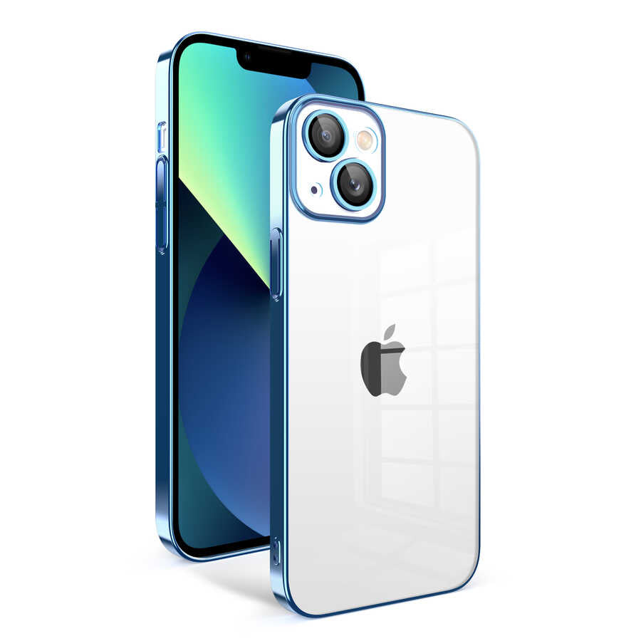 Apple iPhone 13 Uyumlu Kılıf Kamera Korumalı Renkli Çerçeveli Zore Garaj Kapak