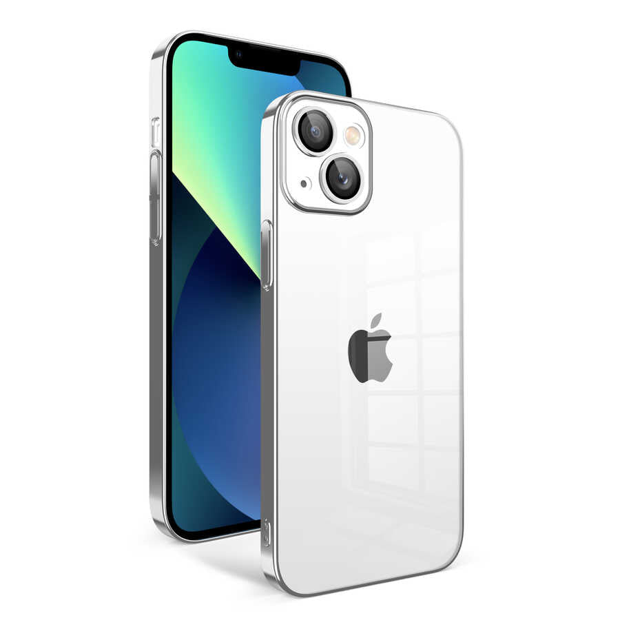 Apple iPhone 13 Uyumlu Kılıf Kamera Korumalı Renkli Çerçeveli Zore Garaj Kapak