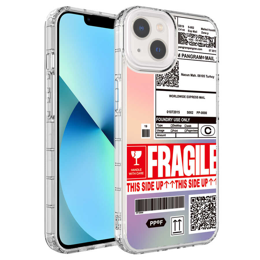 Apple iPhone 13 Uyumlu Kılıf Kamera Korumalı Renkli Desenli Sert Silikon Zore Korn Kapak