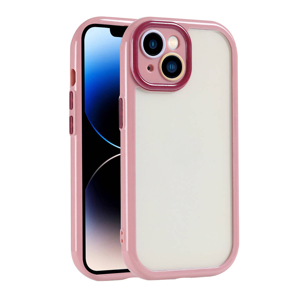 Apple iPhone 13 Uyumlu Kılıf Kamera Korumalı Renkli Kenar ve Çerçeve Tasarımlı Zore Vitamin Kapak