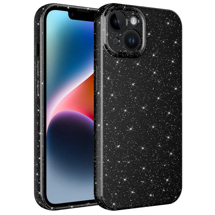 Apple iPhone 13 Uyumlu Kılıf Kamera Korumalı Simli Lüks Zore Koton Kapak