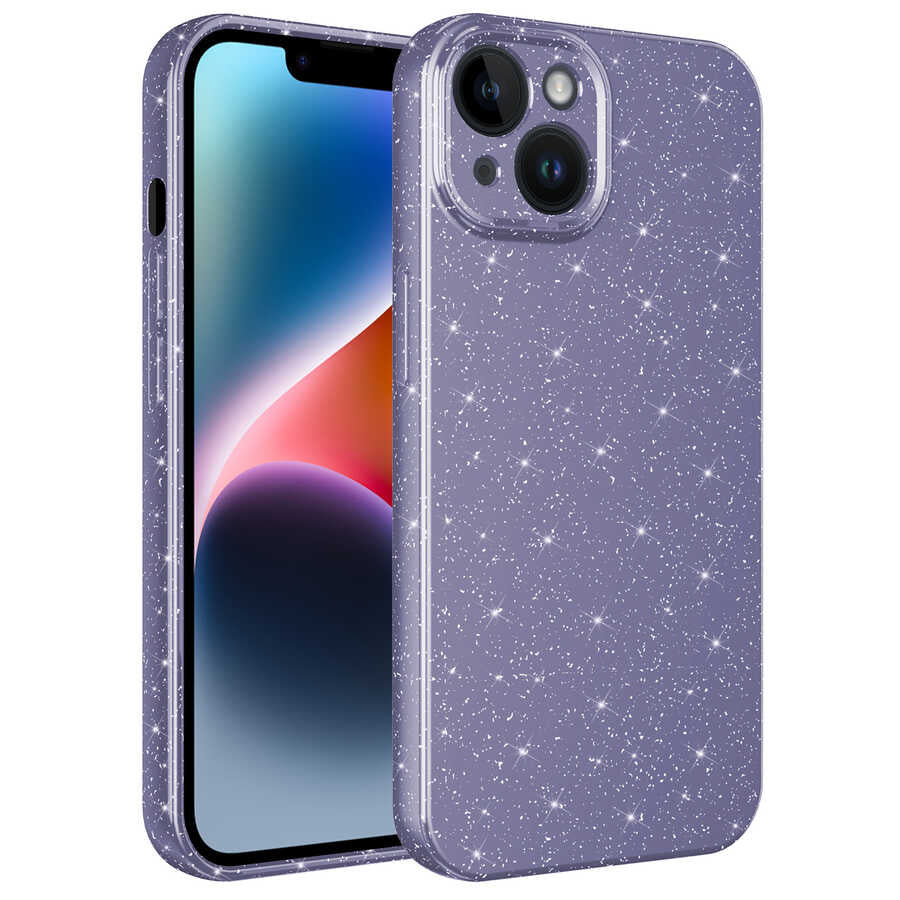 Apple iPhone 13 Uyumlu Kılıf Kamera Korumalı Simli Lüks Zore Koton Kapak