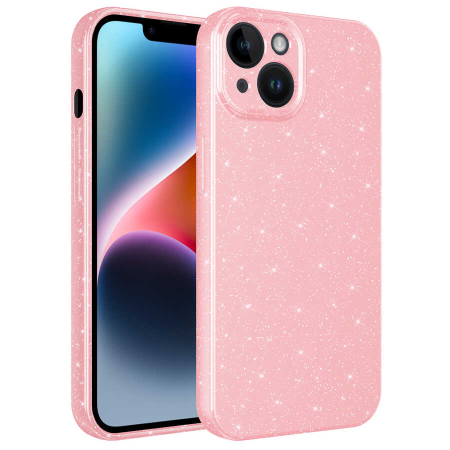 Apple iPhone 13 Uyumlu Kılıf Kamera Korumalı Simli Lüks Zore Koton Kapak