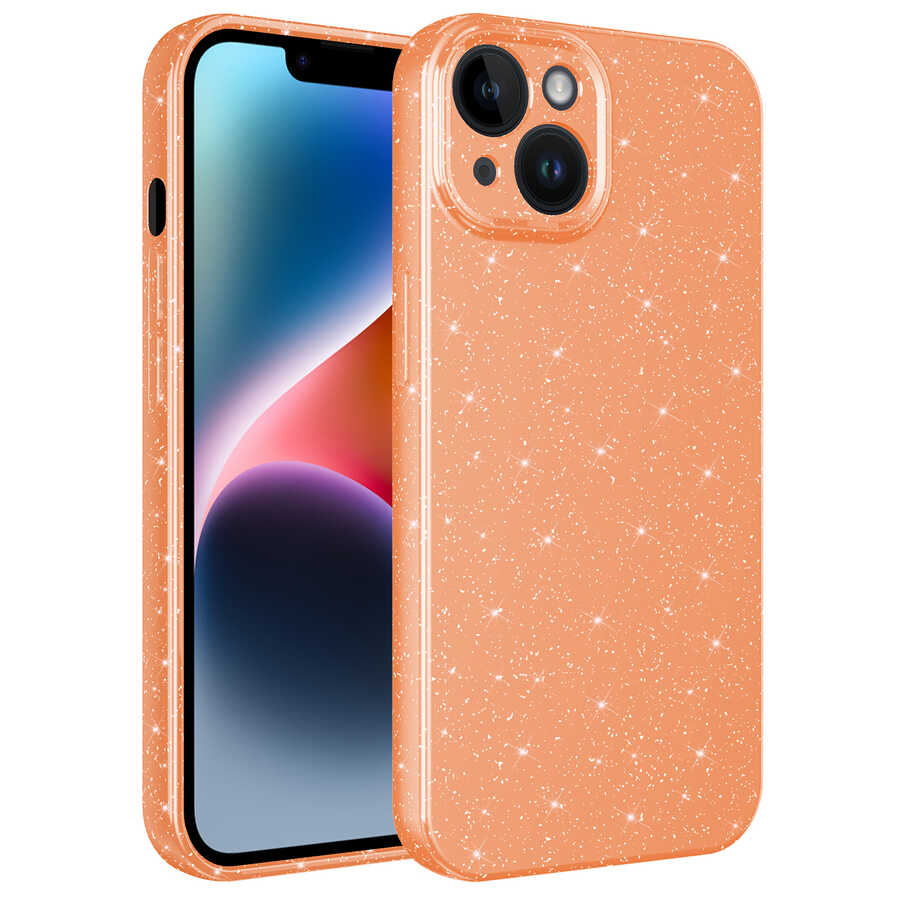 Apple iPhone 13 Uyumlu Kılıf Kamera Korumalı Simli Lüks Zore Koton Kapak