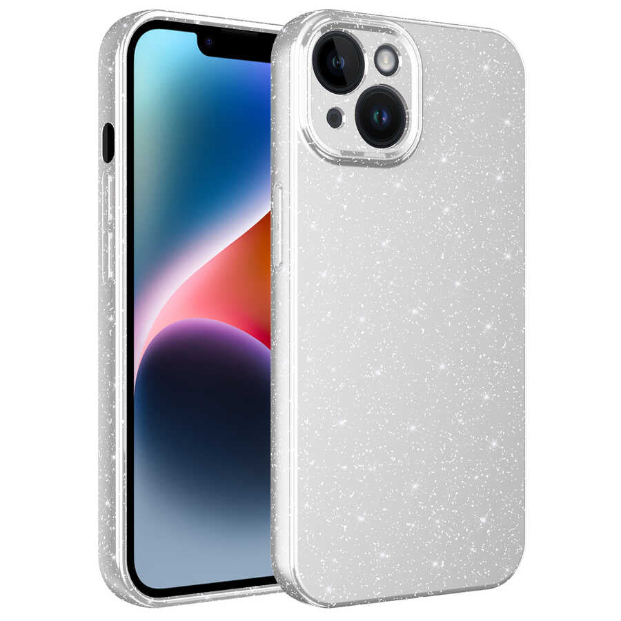 Apple iPhone 13 Uyumlu Kılıf Kamera Korumalı Simli Lüks Zore Koton Kapak
