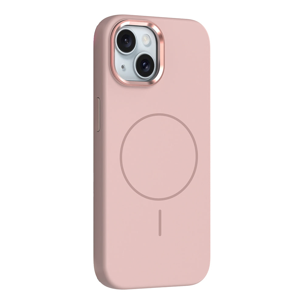 Apple iPhone 13 Uyumlu Kılıf M-Safe Şarj Özellikli Metal Kamera Çerçeveli Zore Edi Silikon Kapak