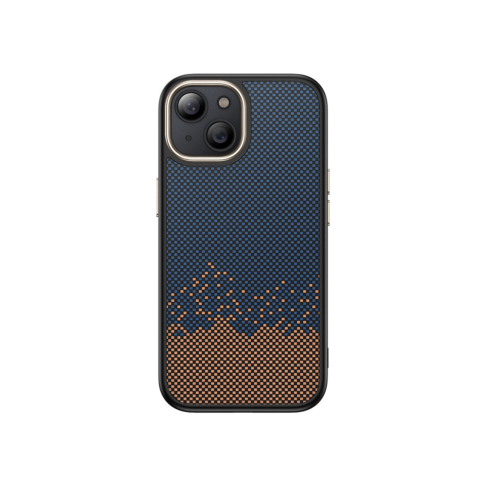 Apple iPhone 13 Uyumlu Kılıf M-safe Şarj Özellikli Karbon Fiber Görünümlü Zore Antina Kapak