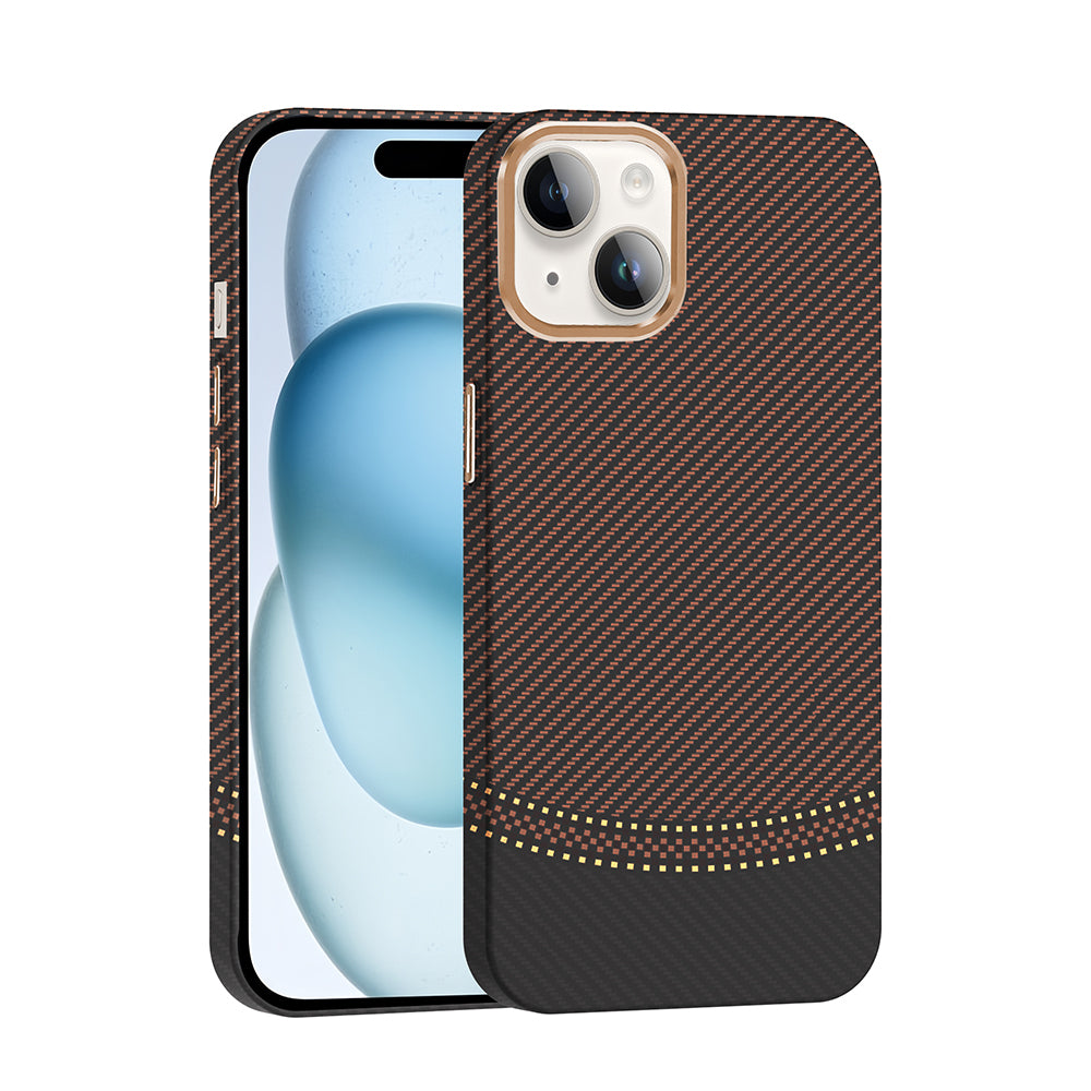Apple iPhone 13 Uyumlu Kılıf M-safe Şarj Özellikli Karbon Fiber Görünümlü Zore Gros Kapak