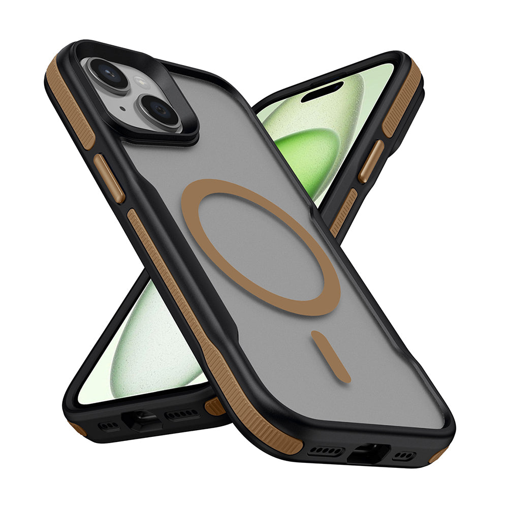 Apple iPhone 13 Uyumlu Kılıf M-safe Şarj Özellikli Renkli Kenar Airbag Şeritli Zore Lamer Kapak