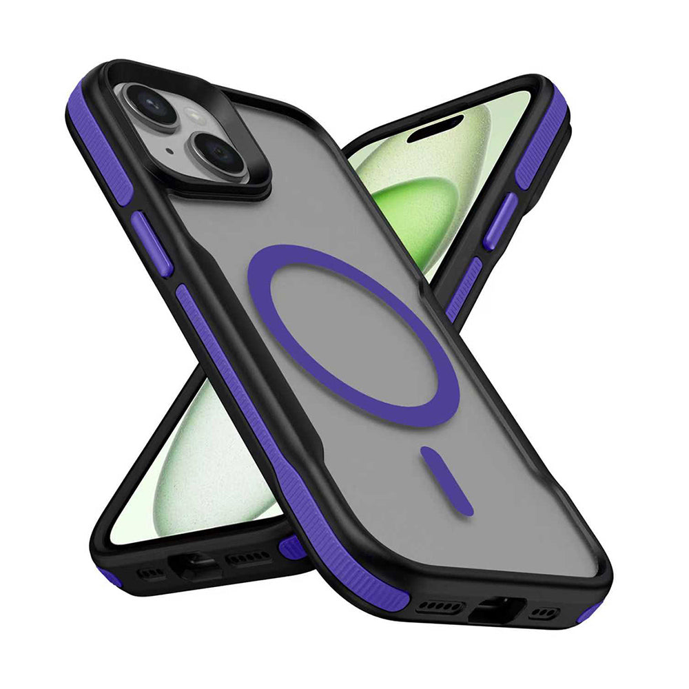 Apple iPhone 13 Uyumlu Kılıf M-safe Şarj Özellikli Renkli Kenar Airbag Şeritli Zore Lamer Kapak