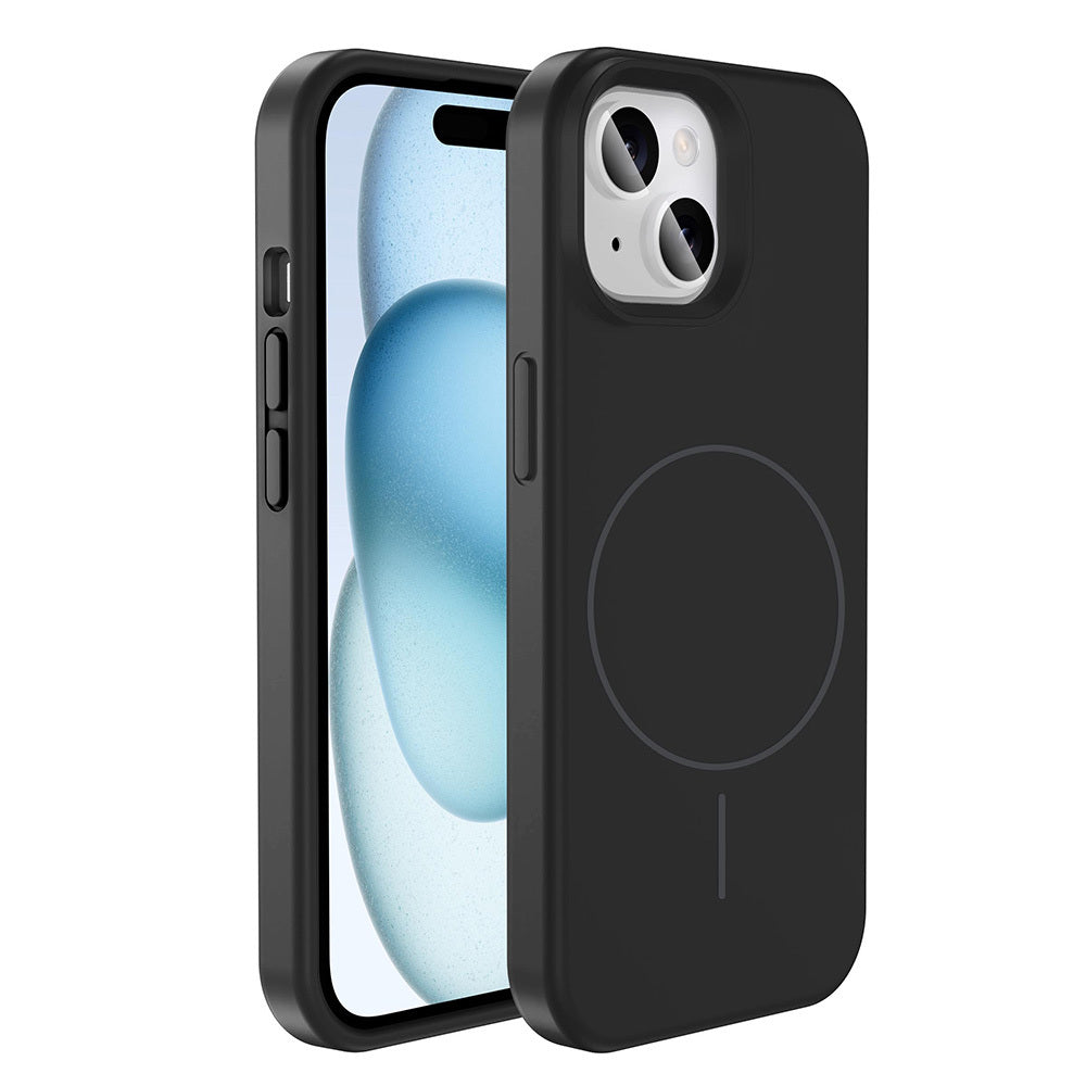 Apple iPhone 13 Uyumlu Kılıf M-safe Şarj Özellikli Sıvı Teknolojili Silinebilir Sert Zore Kivi Kapak