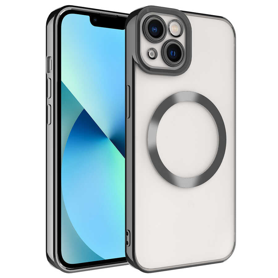 Apple iPhone 13 Uyumlu Kılıf M-safe Wireless Şarj Özellikli Zore Setro Silikon