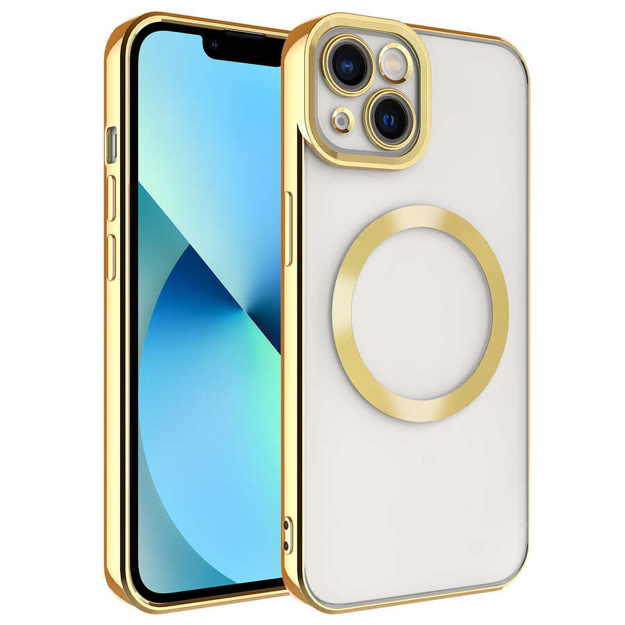 Apple iPhone 13 Uyumlu Kılıf M-safe Wireless Şarj Özellikli Zore Setro Silikon