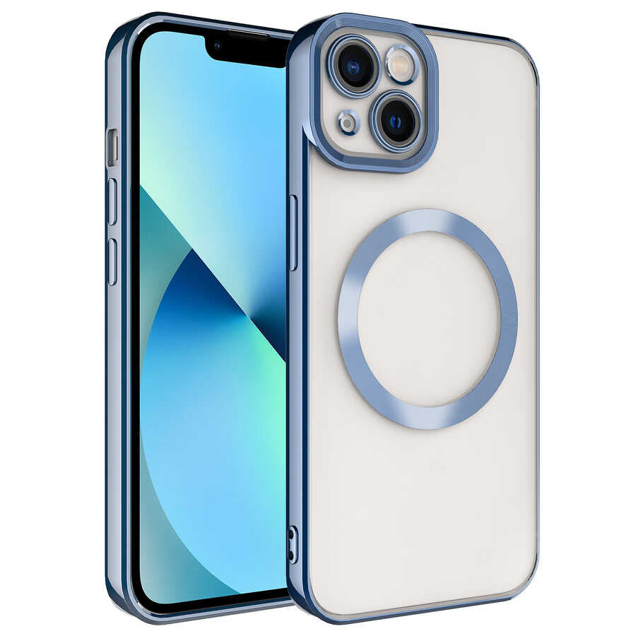 Apple iPhone 13 Uyumlu Kılıf M-safe Wireless Şarj Özellikli Zore Setro Silikon