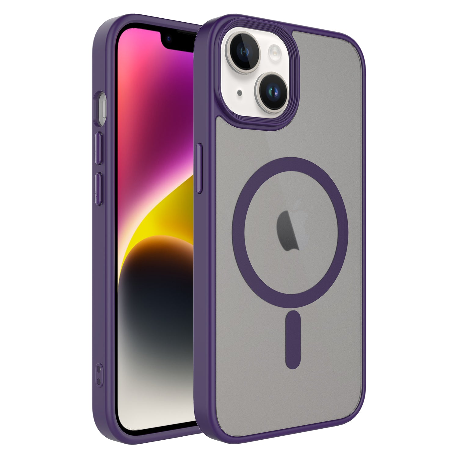 Apple iPhone 13 Uyumlu Kılıf Mat Arka Yüzey Wireless Şarj Özellikli Zore Flet M-safe Kapak