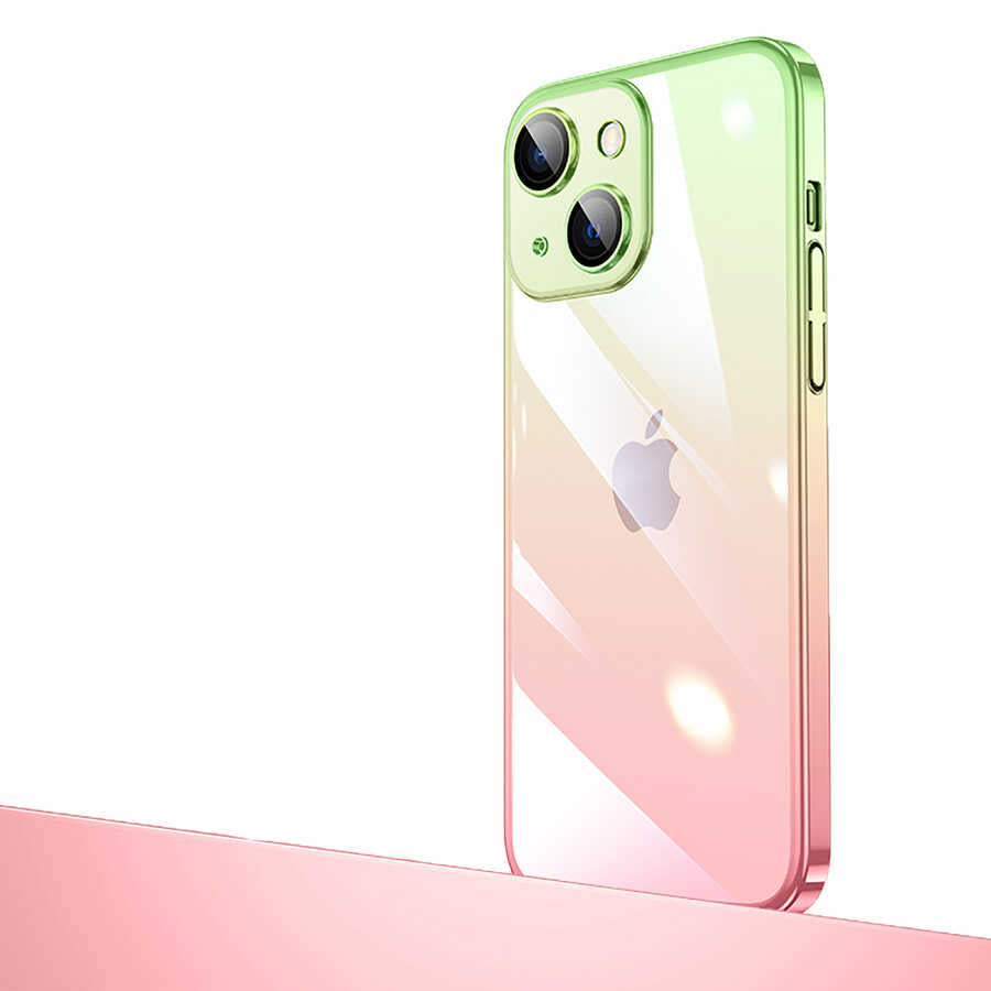 Apple iPhone 13 Uyumlu Kılıf Parlak Renk Geçişli Kamera Korumalı Zore Senkron Kapak