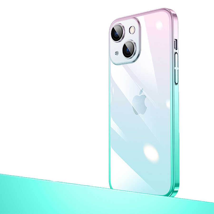 Apple iPhone 13 Uyumlu Kılıf Parlak Renk Geçişli Kamera Korumalı Zore Senkron Kapak