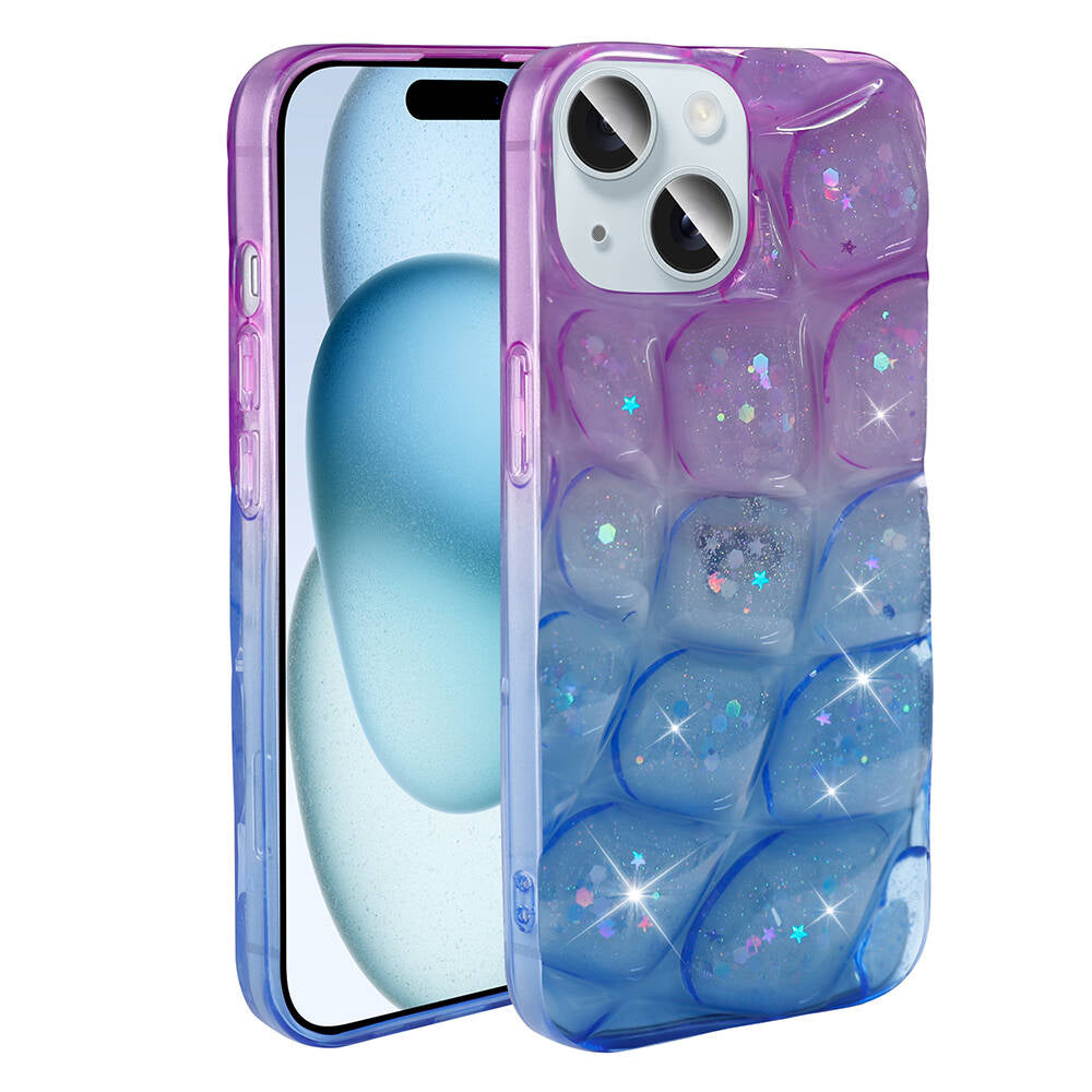 Apple iPhone 13 Uyumlu Kılıf Simli 3D Desenli Zore Hacar Kapak