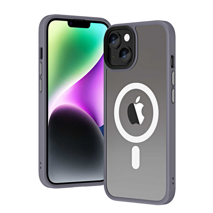 Apple iPhone 13 Uyumlu Kılıf Wireless Şarj Özellikli Zore Hibrit M-safe Kapak