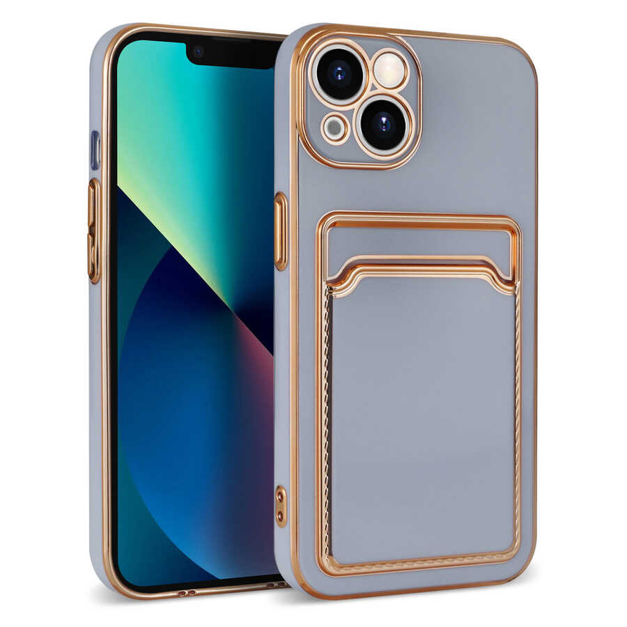 Apple iPhone 13 Uyumlu Kılıf Zore Bark Kartlıklı Kapak