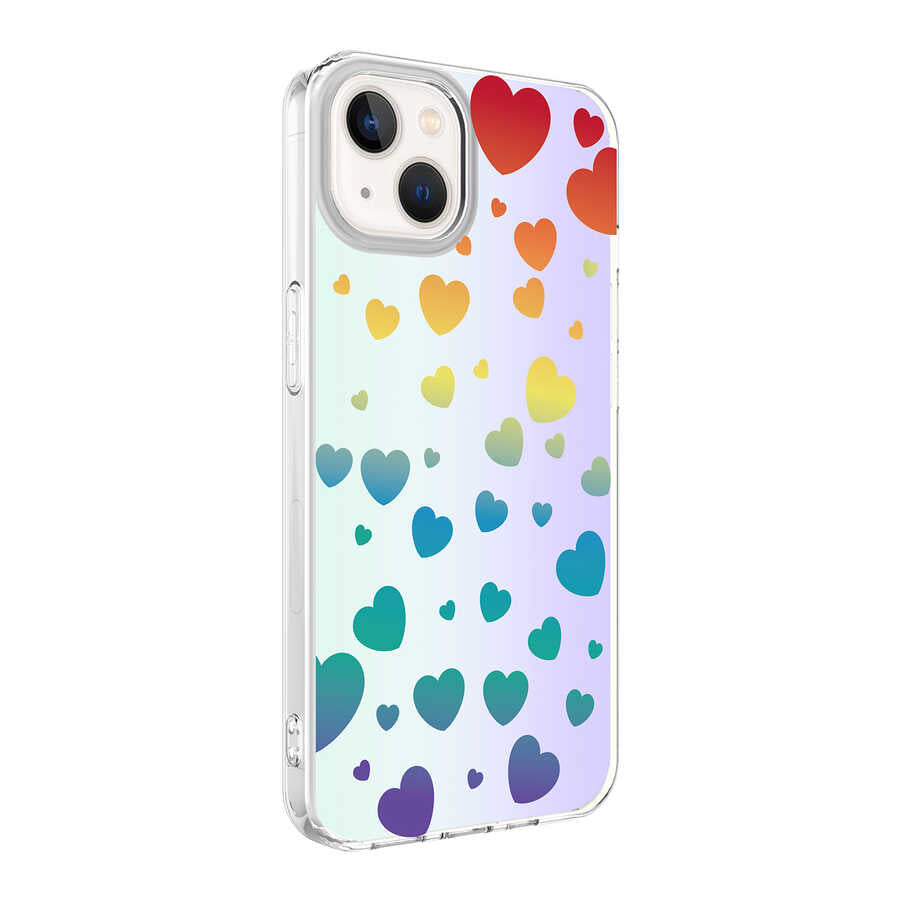 Apple iPhone 13 Uyumlu Kılıf Zore M-Blue Desenli Kapak