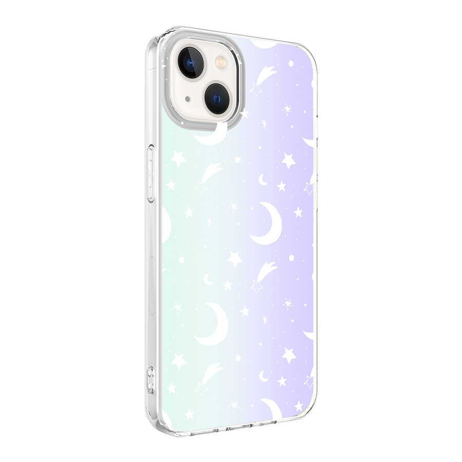 Apple iPhone 13 Uyumlu Kılıf Zore M-Blue Desenli Kapak