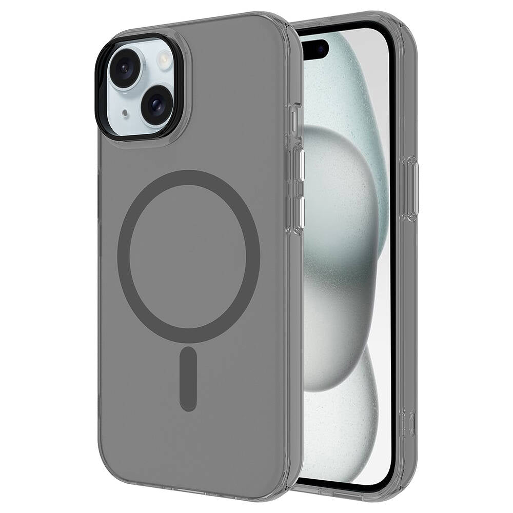 Apple iPhone 13 Uyumlu Kılıf Zore M-safe Şarj Özellikli Buzlu Transparan C-Pro Sert Kapak