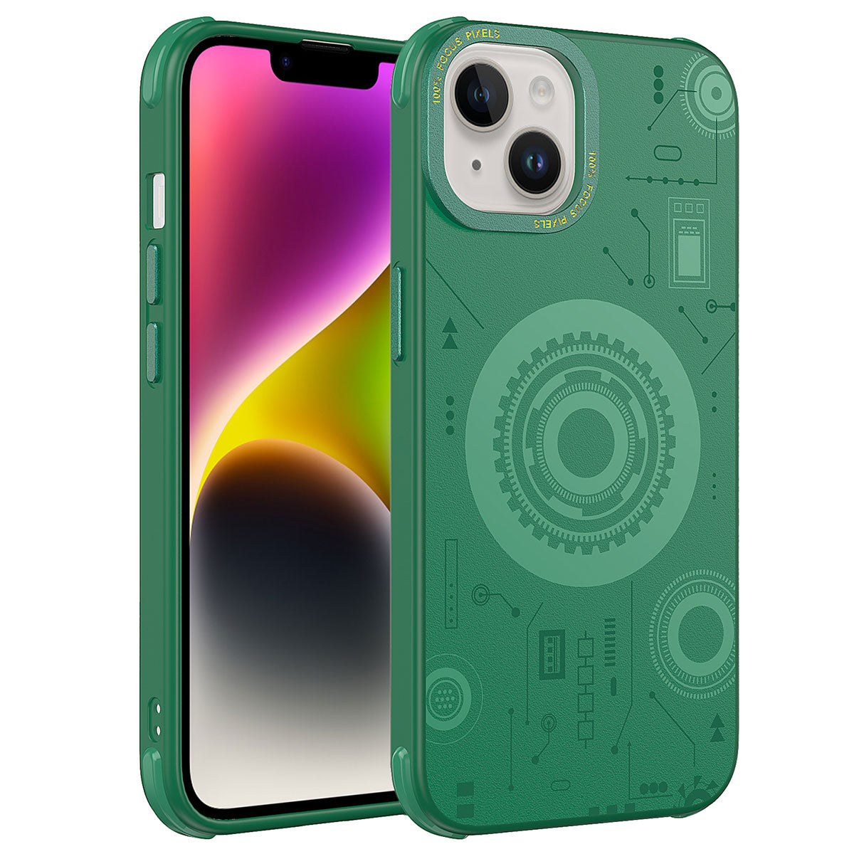 Apple iPhone 13 Uyumlu Kılıf Zore Wireless Şarj Özellikli Desenli Hot Kapak