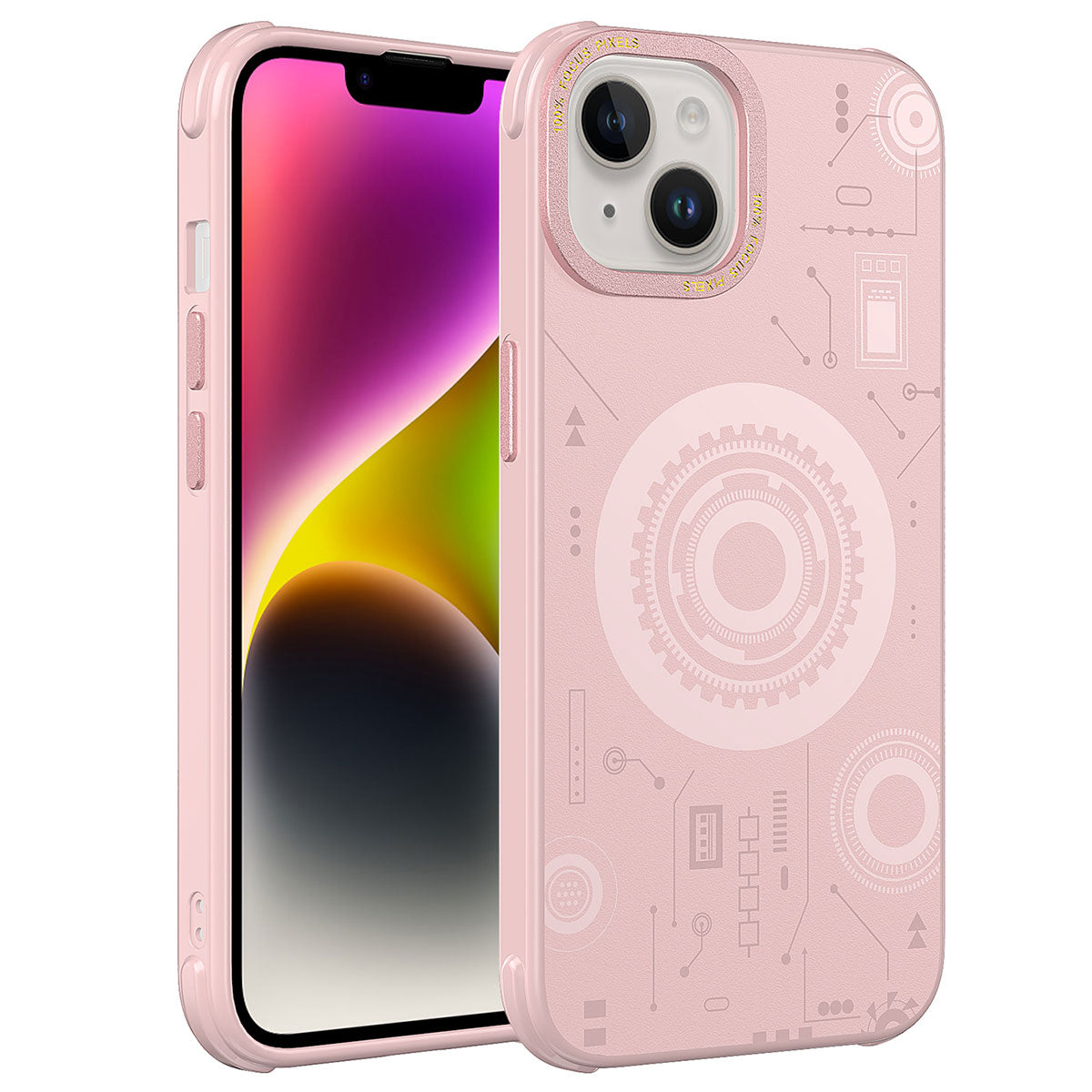 Apple iPhone 13 Uyumlu Kılıf Zore Wireless Şarj Özellikli Desenli Hot Kapak