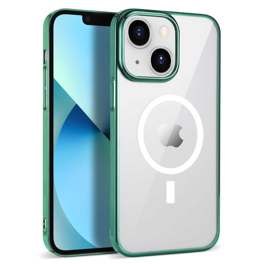 Apple iPhone 13 Uyumlu Kılıf Zore Wireless Şarj Özellikli Pixel M-safe Kapak