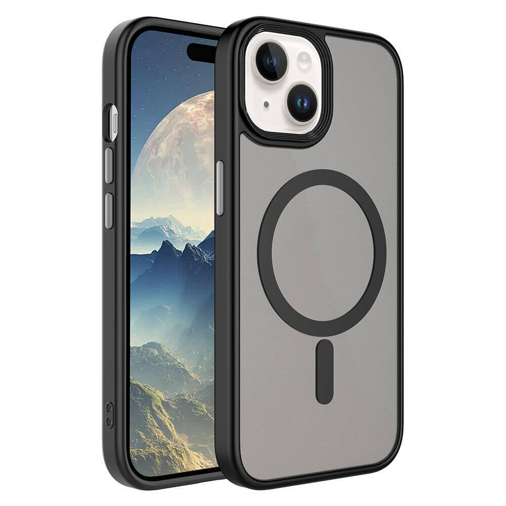 Apple iPhone 13 Mini Uyumlu Kılıf Mat Arka Yüzey Wireless Şarj Özellikli Zore Flet M-safe Kapak