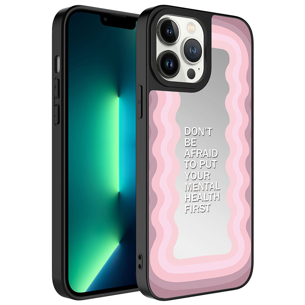 Apple iPhone 13 Pro Uyumlu Kılıf Aynalı Desenli Kamera Korumalı Parlak Zore Mirror Kapak