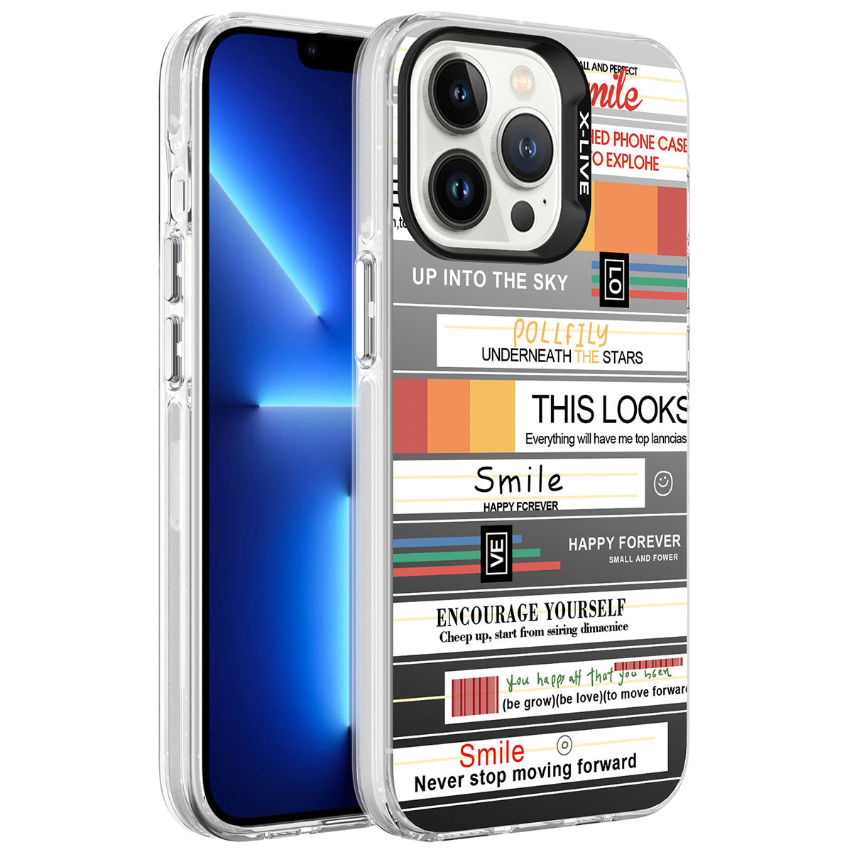 Apple iPhone 13 Pro Uyumlu Kılıf Desenli Zore Silver Sert Kapak
