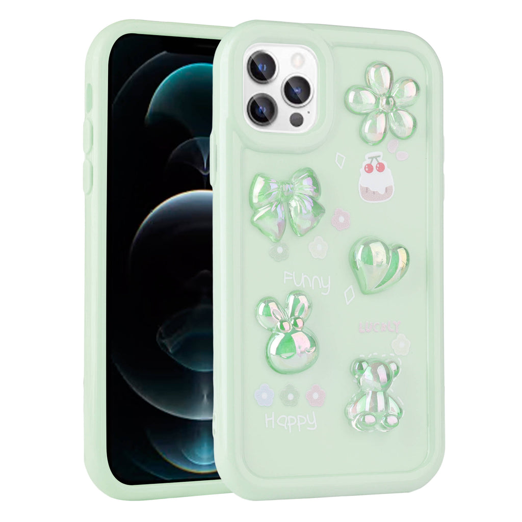 Apple iPhone 13 Pro Uyumlu Kılıf Kabartma Figürlü Parlak Zore Toys Silikon Kapak