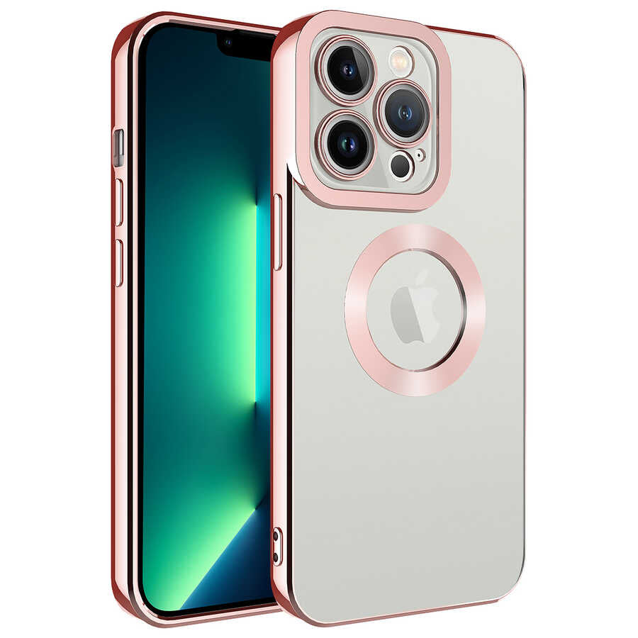 Apple iPhone 13 Pro Uyumlu Kılıf Kamera Korumalı Logo Gösteren Zore Omega Kapak