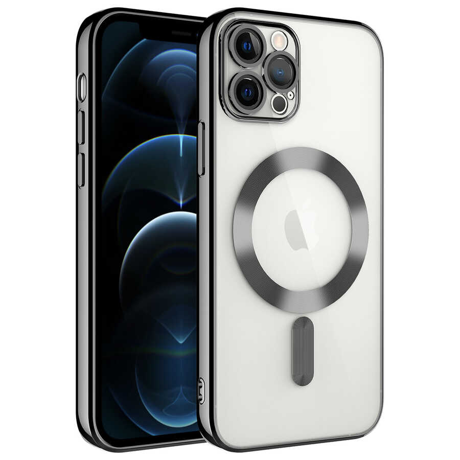 Apple iPhone 13 Pro Uyumlu Kılıf Kamera Korumalı M-safe Wireless Şarj Özellikli Zore Demre Kapak