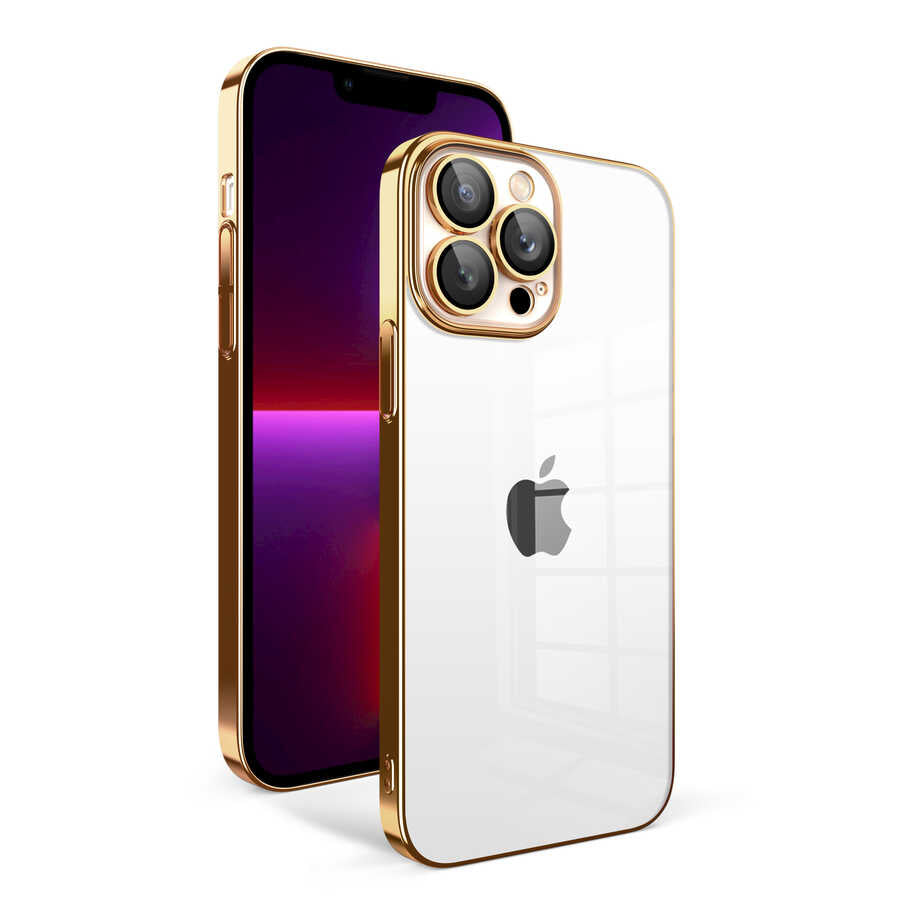 Apple iPhone 13 Pro Uyumlu Kılıf Kamera Korumalı Renkli Çerçeveli Zore Garaj Kapak