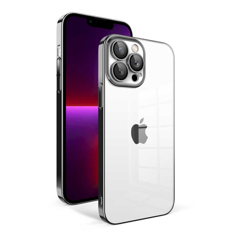 Apple iPhone 13 Pro Uyumlu Kılıf Kamera Korumalı Renkli Çerçeveli Zore Garaj Kapak